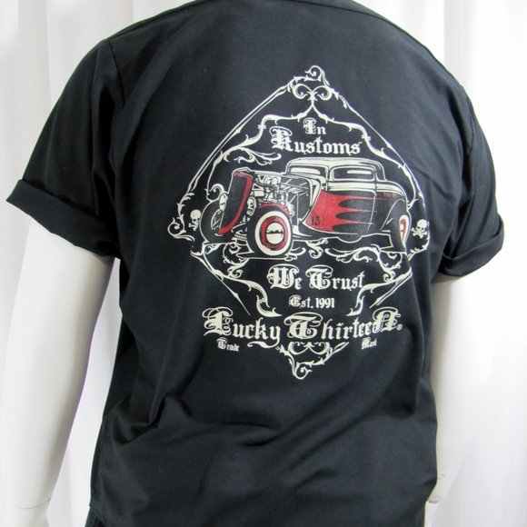 Custom XL Rockabilly Lucky 13 Greaser Mechanic Top - Picture 4 of 7